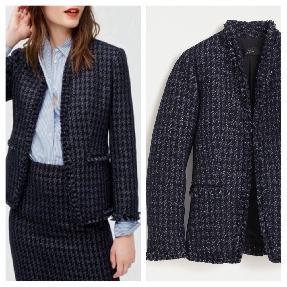 J. Crew Going Out Blazer in Shadow Houndstooth